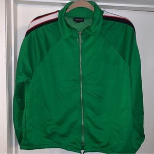top shot green athletics jacket womens medium